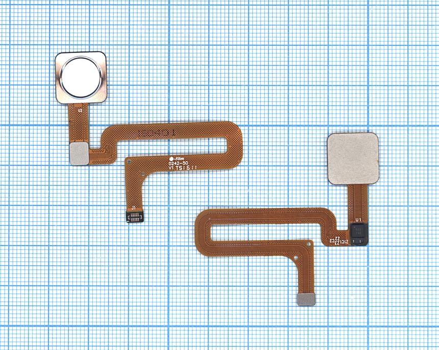 Шлейф со сканером отпечатка пальца для Xiaomi Mi 4S серебристый