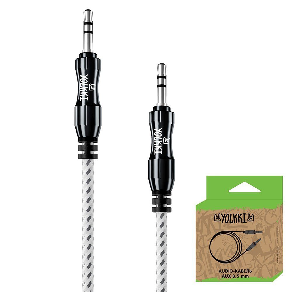 Кабель AUX YOLKKI Bongo 01 box черный (1м)