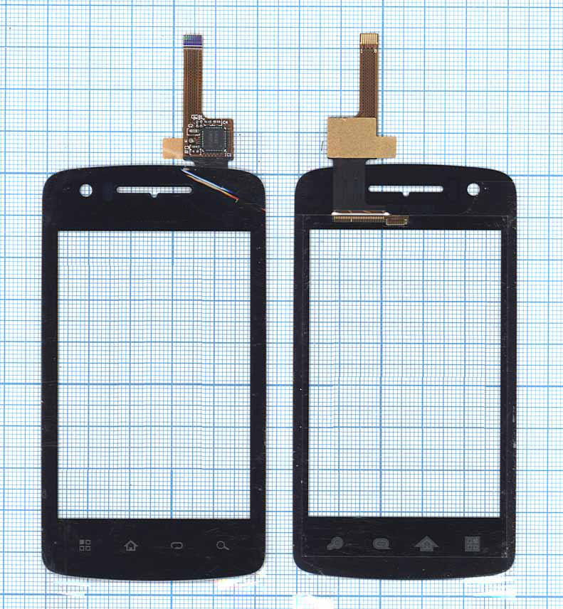 Сенсорное стекло (тачскрин) для Philips W820 черное