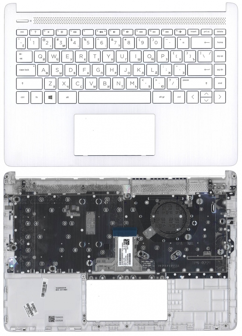 Клавиатура для ноутбука HP 14S-DQ 14S-FQ топкейс белый