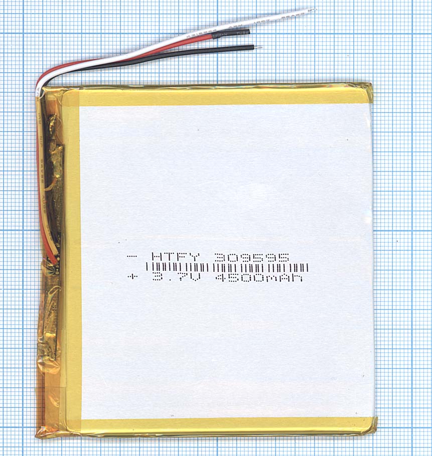 Аккумулятор Li-Pol (батарея) 3*95*95мм 3pin 3.7V/4500mAh