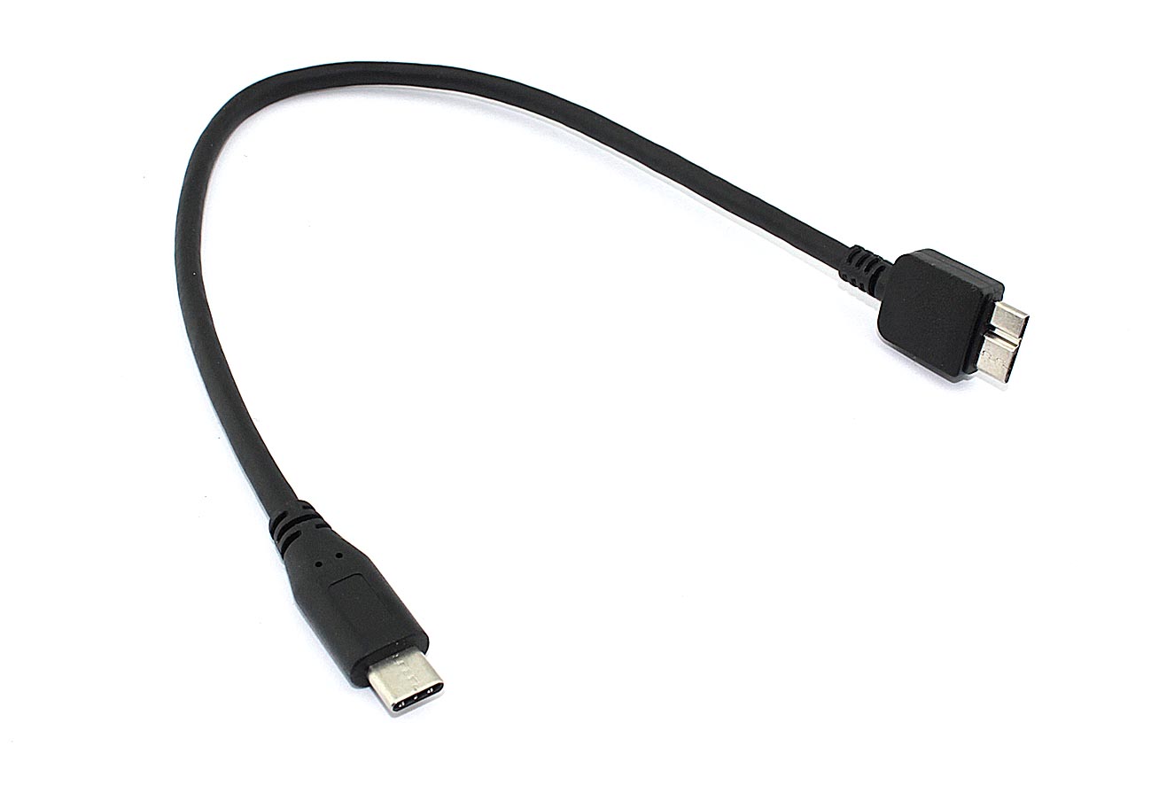 Кабель Type-C на Micro USB Type B кабель 25см черный