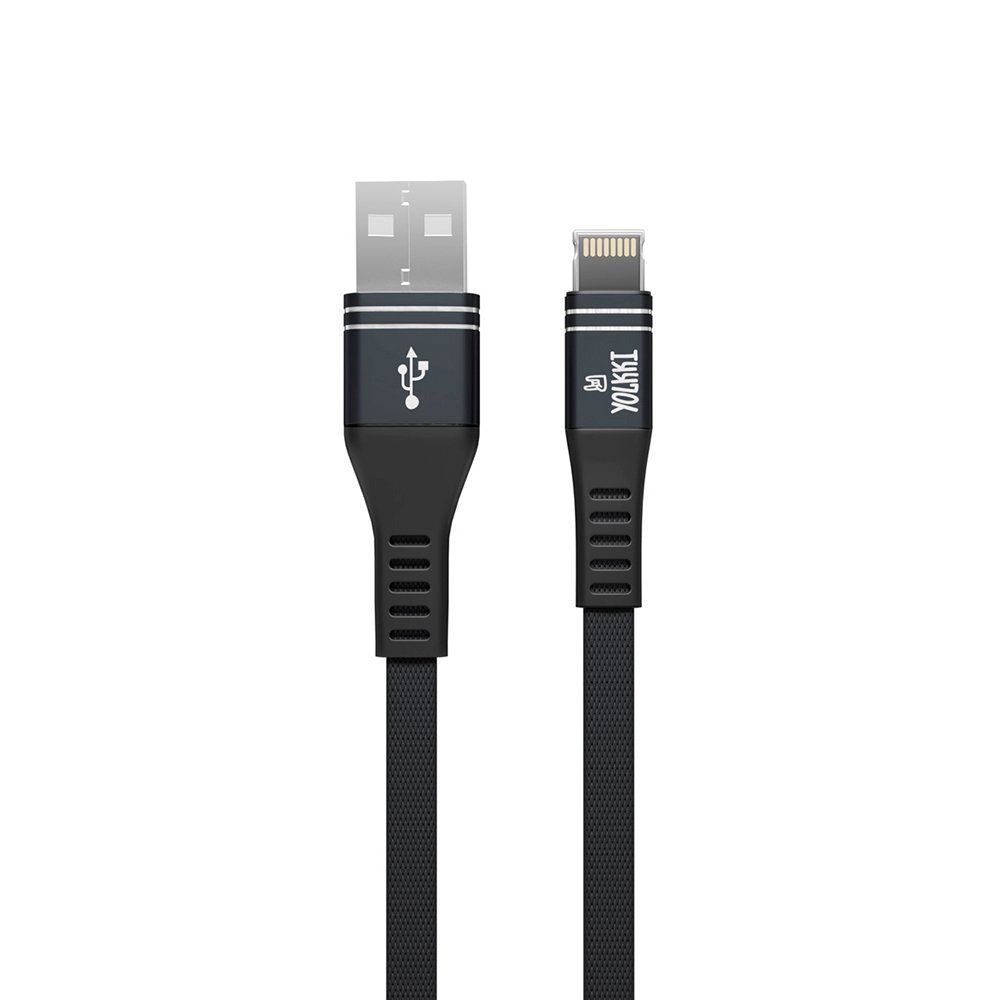 Кабель USB - Lightning 8-pin YOLKKI Pro 06 NEW box черный (1м) /max 2,1A/