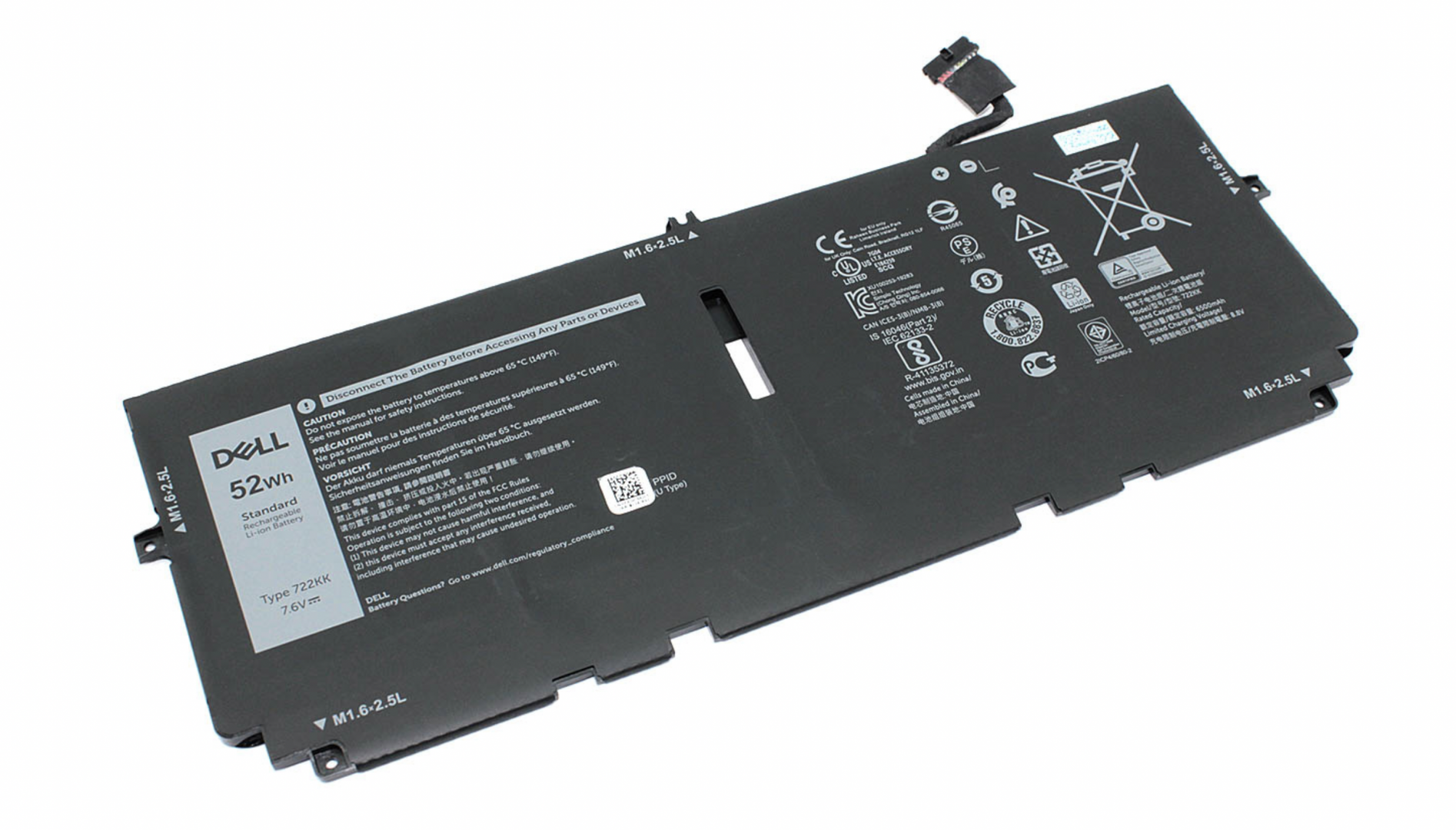 Аккумулятор Dell XPS 13 9380 7.6V, 6500mAh, Original