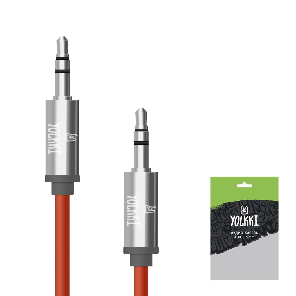 Кабель AUX YOLKKI Guitar pack красный (1м)