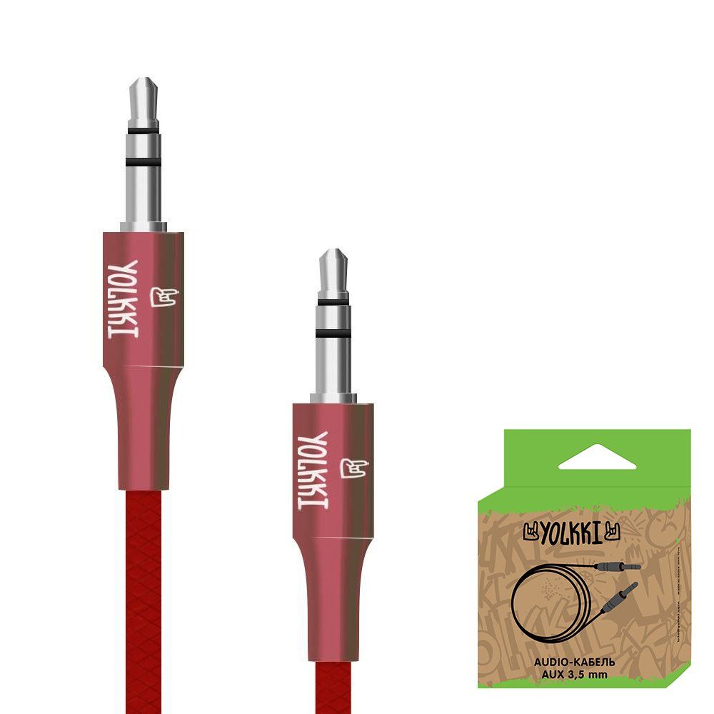 Кабель AUX YOLKKI Flute box красный (1м)