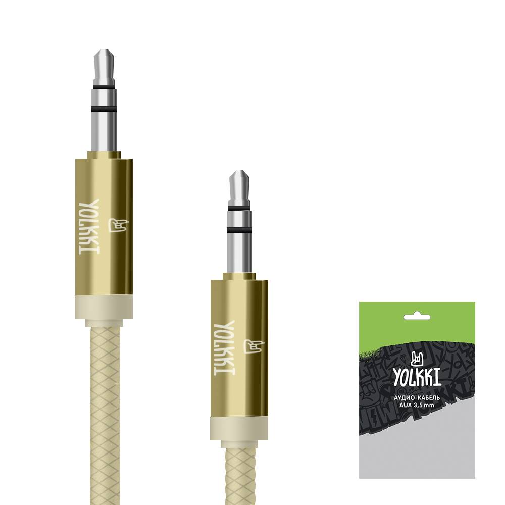Кабель AUX YOLKKI Violin pack золото (1м)