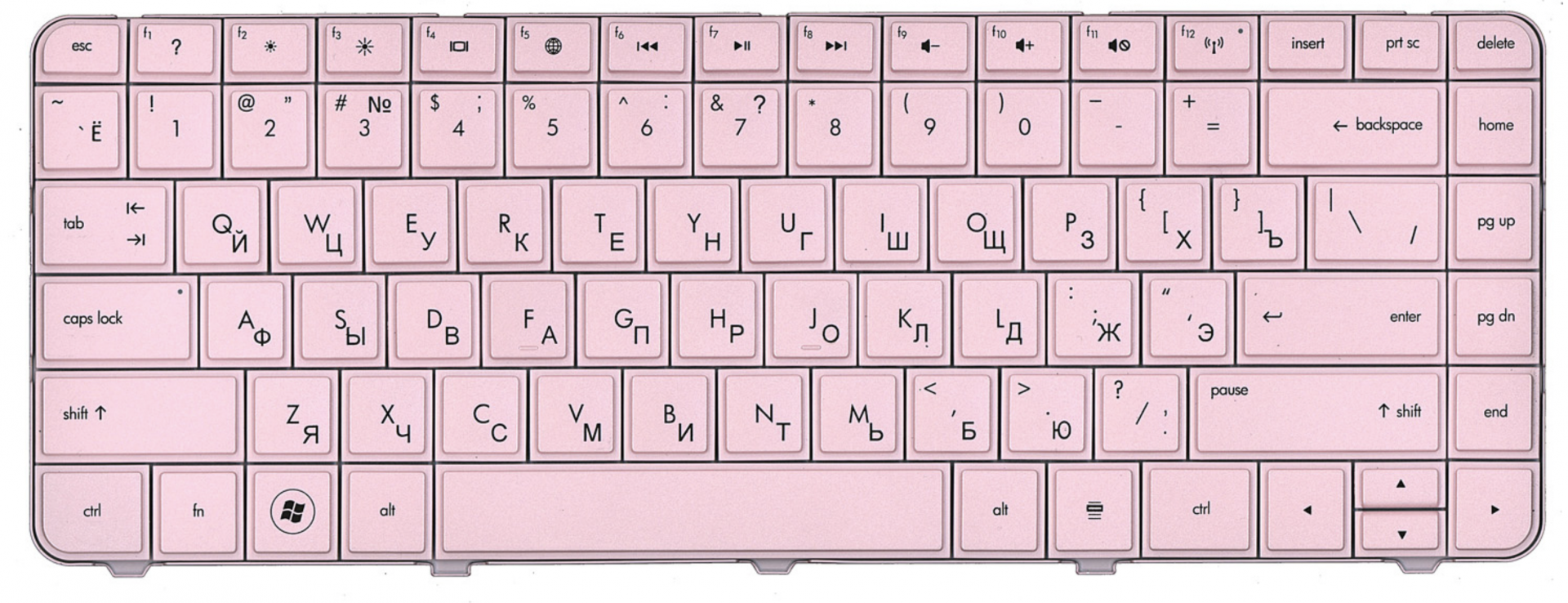 Клавиатура HP Pavilion g6-1000er розовая, OEM