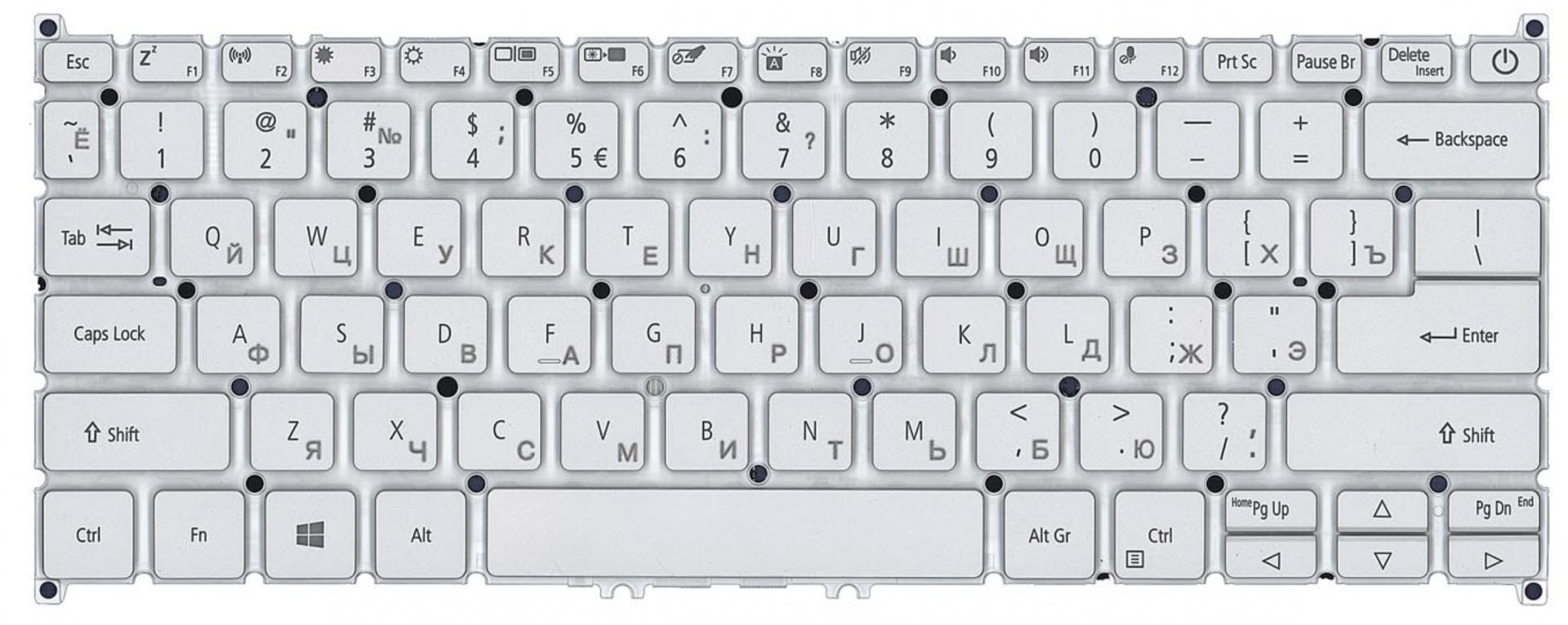 Клавиатура Acer Swift 3 SF313-52 серебристая, с подсветкой, OEM