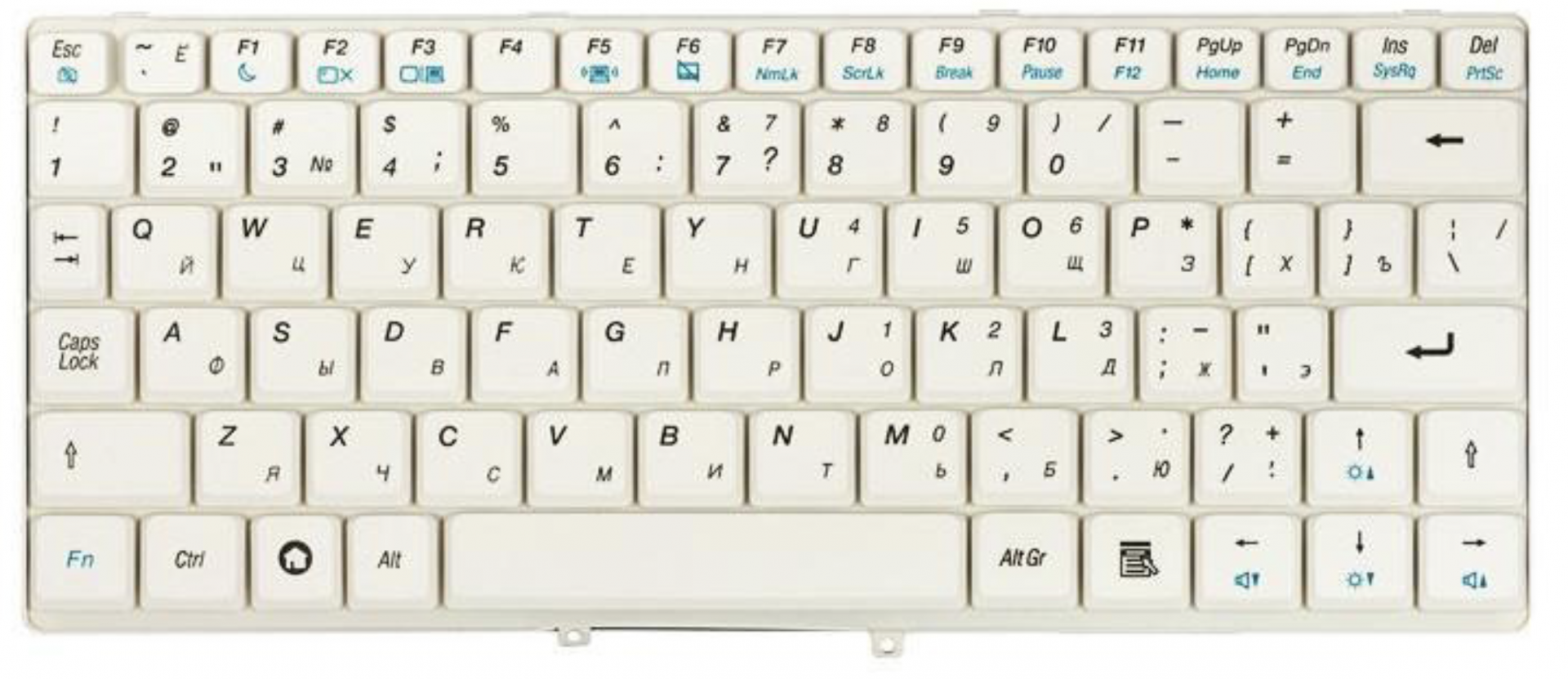 Клавиатура Lenovo IdeaPad S9 белая, OEM