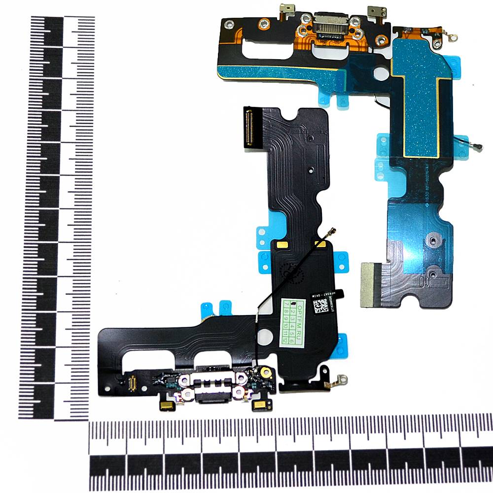Шлейф iPhone 7 Plus + разъем зарядки черный orig Factory