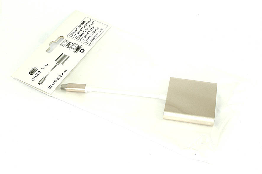 Адаптер Multiport Type-C на USB, HDMI 2.0 Type-С для MacBook золотой