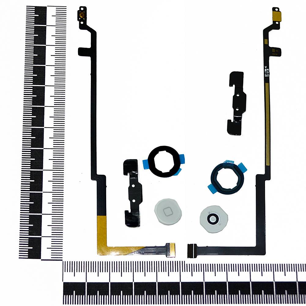 Шлейф iPad Air + кнопка "HOME" серебро