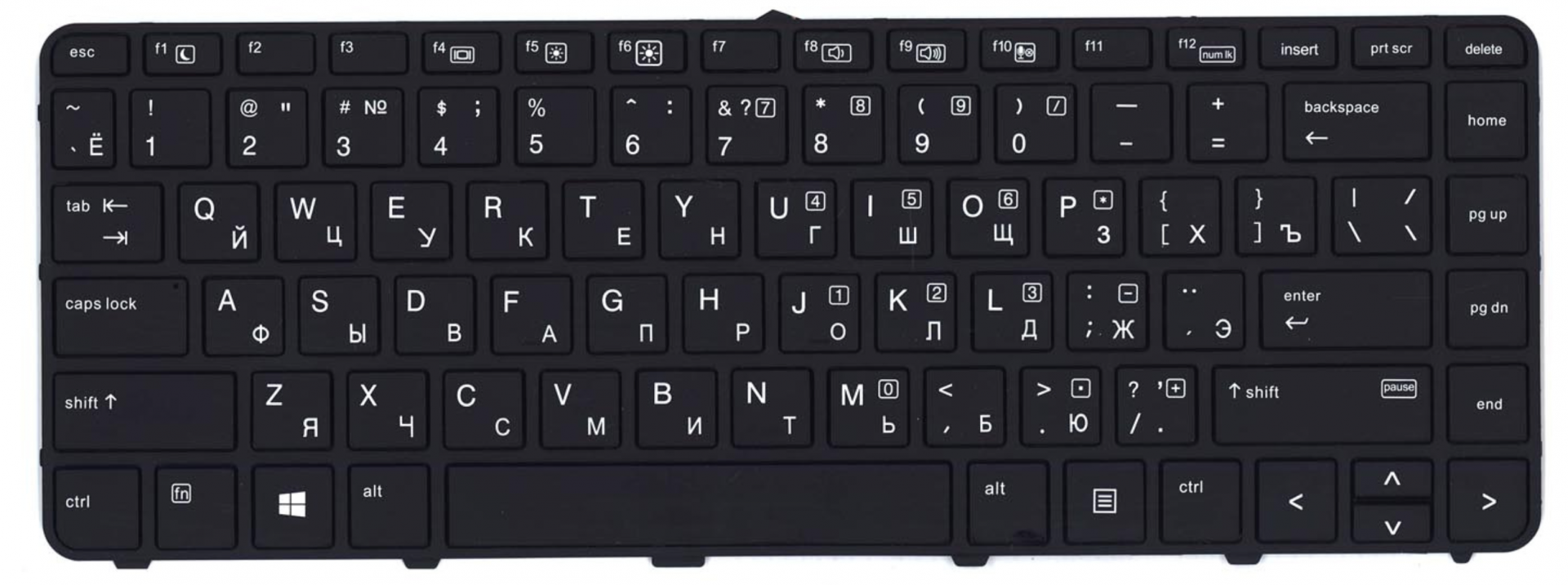 Клавиатура HP ProBook 430 G3 с рамкой и подсветкой, OEM