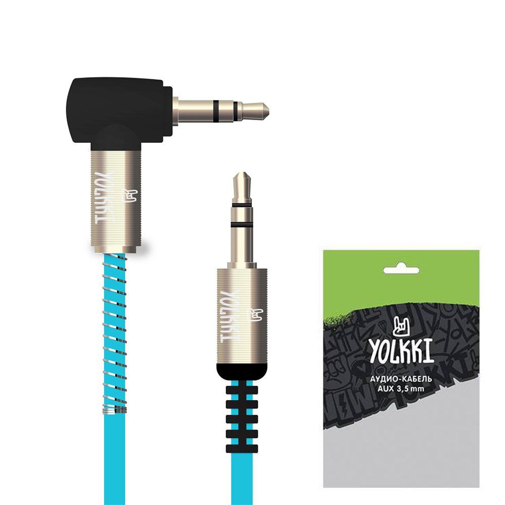 Кабель AUX YOLKKI Harp pack синий (1м)