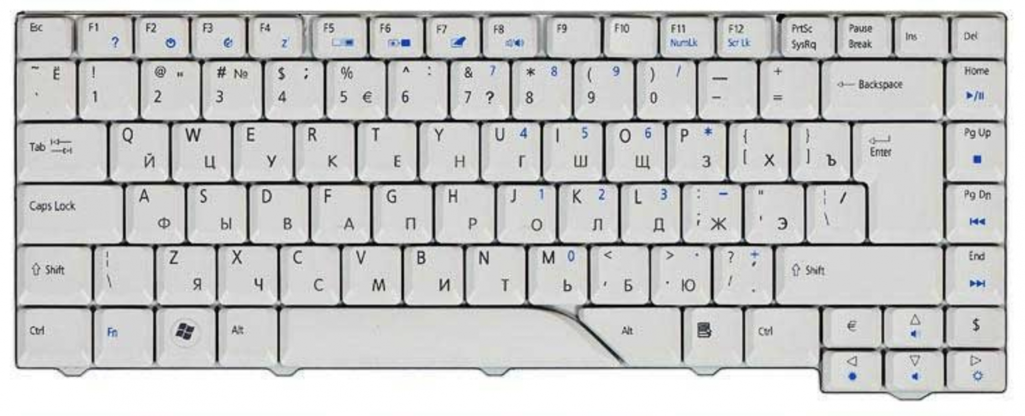 Клавиатура Acer Aspire 4920 белая, OEM