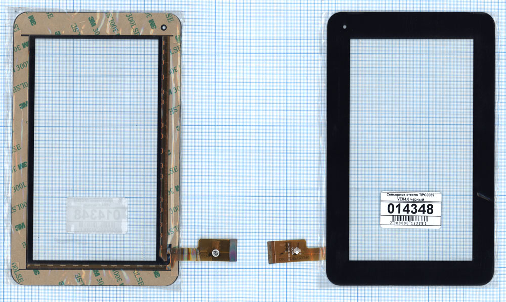 Сенсорное стекло (тачскрин) TPC0069 VER4.0 черное