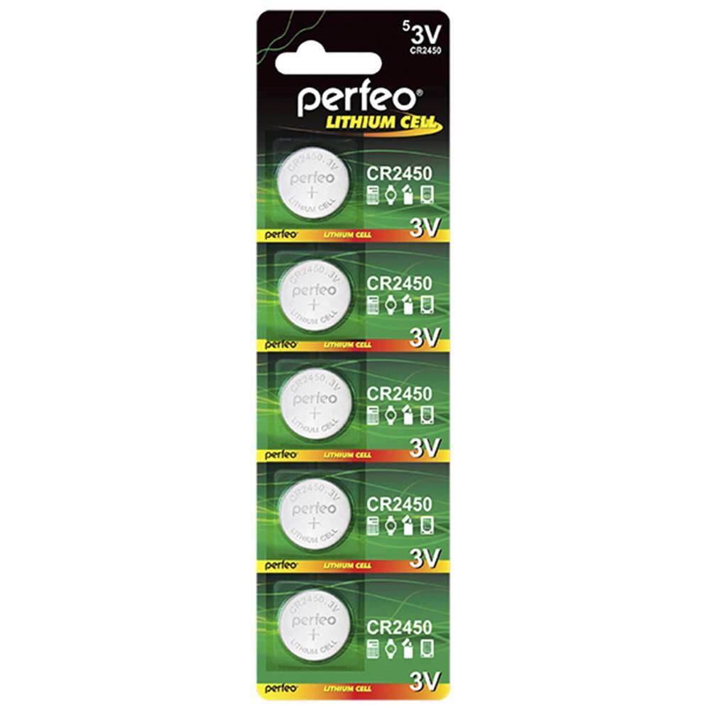 Элемент питания литиевый PERFEO CR2450 (блистер/5шт)