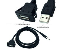 Кабель с разъемами USB 2.0 мама для монтажа -папа 1 м
