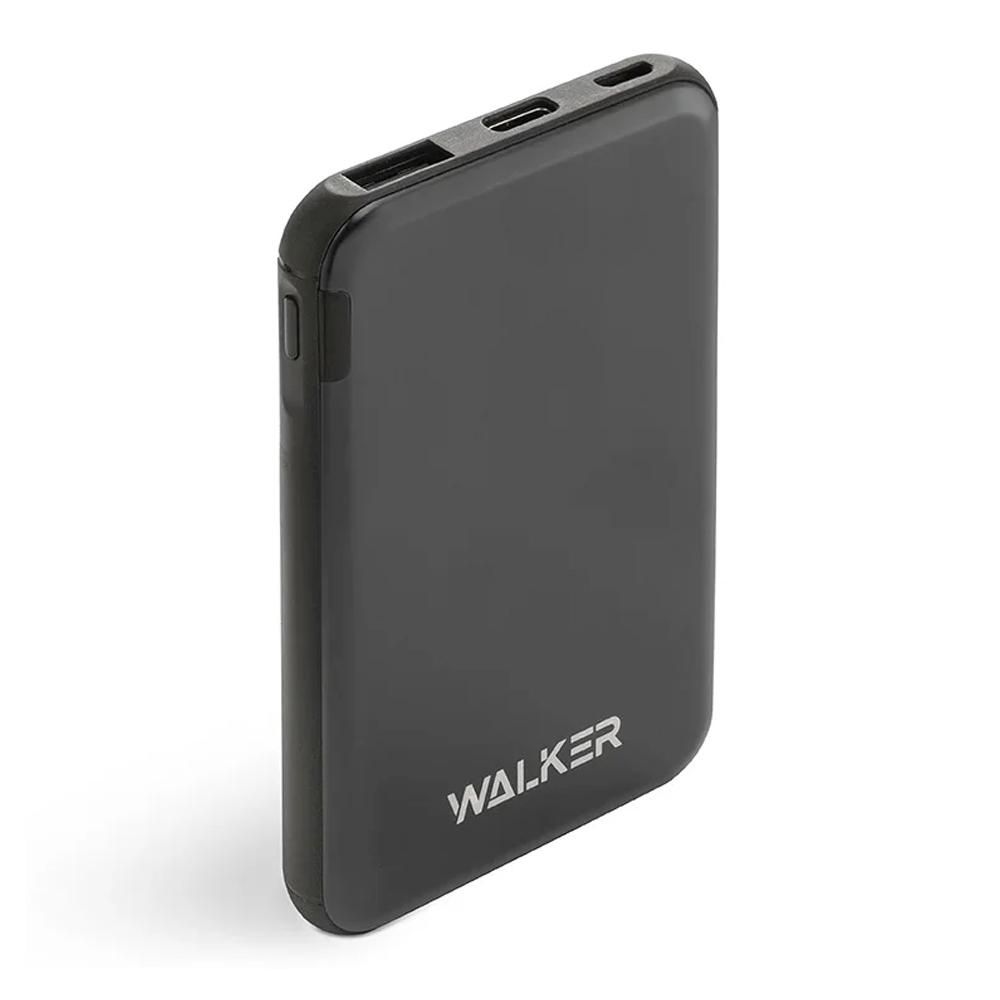 Power Bank 5000mA WALKER WB-505 (USB выход 2,1A/Вход MicroUSB, Вход Type-C) черный