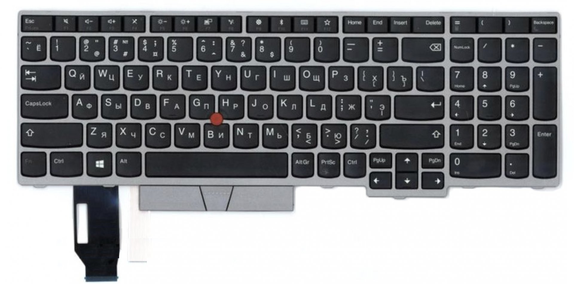 Клавиатура Lenovo ThinkPad Edge E580 (20KS007GRT) серебристая, OEM