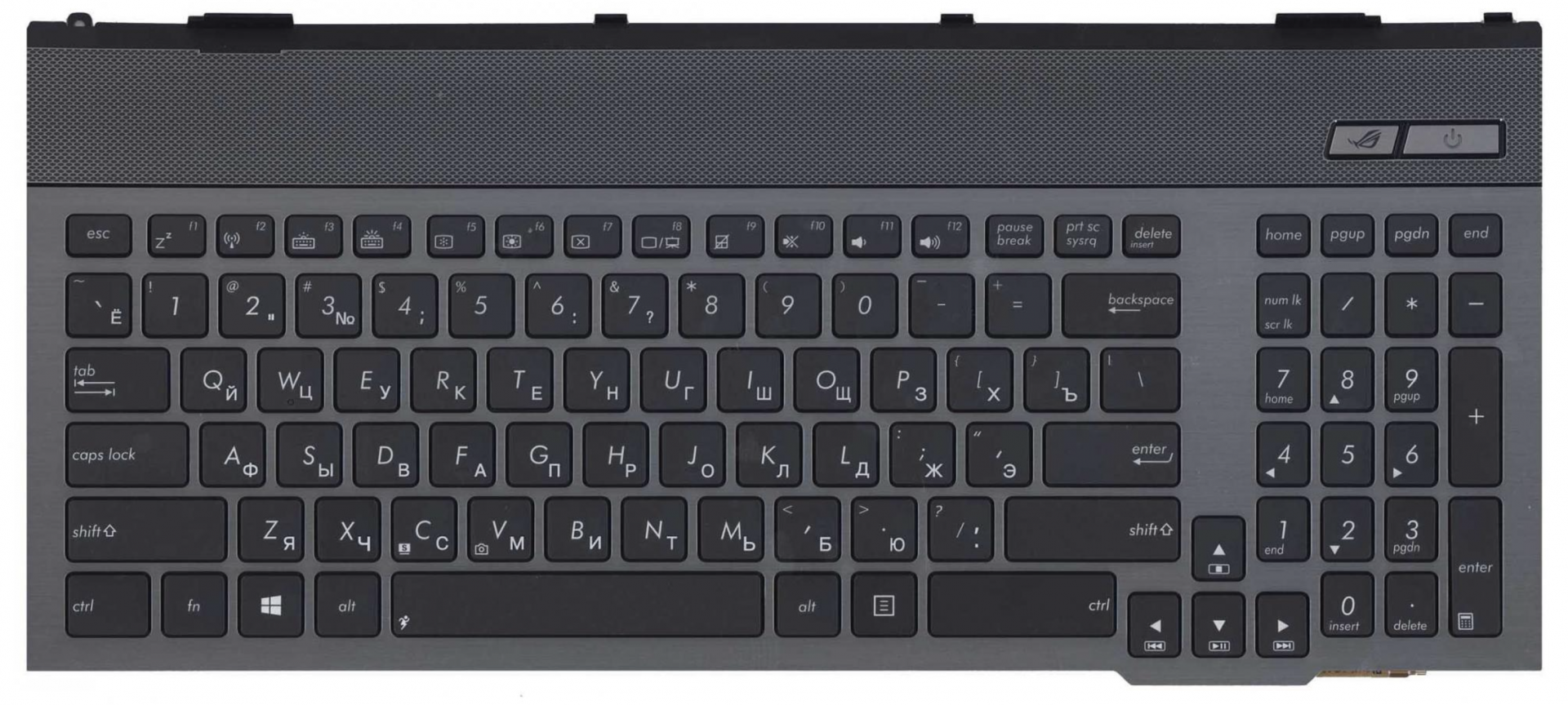 Клавиатура ASUS ROG G55 с рамкой, с подсветкой, OEM