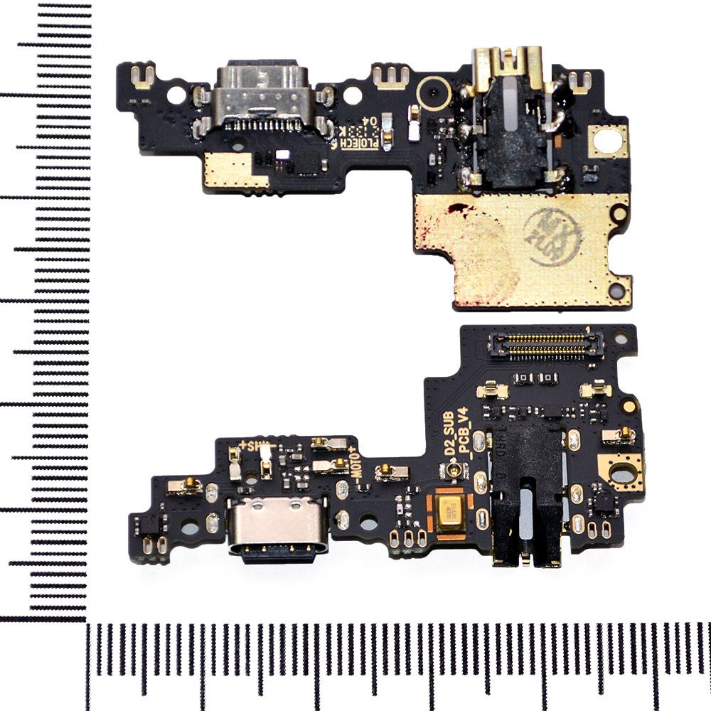 Шлейф (плата) Xiaomi Mi A1/Mi 5X + системный разъем + разъем гарнитуры + микрофон orig Factory