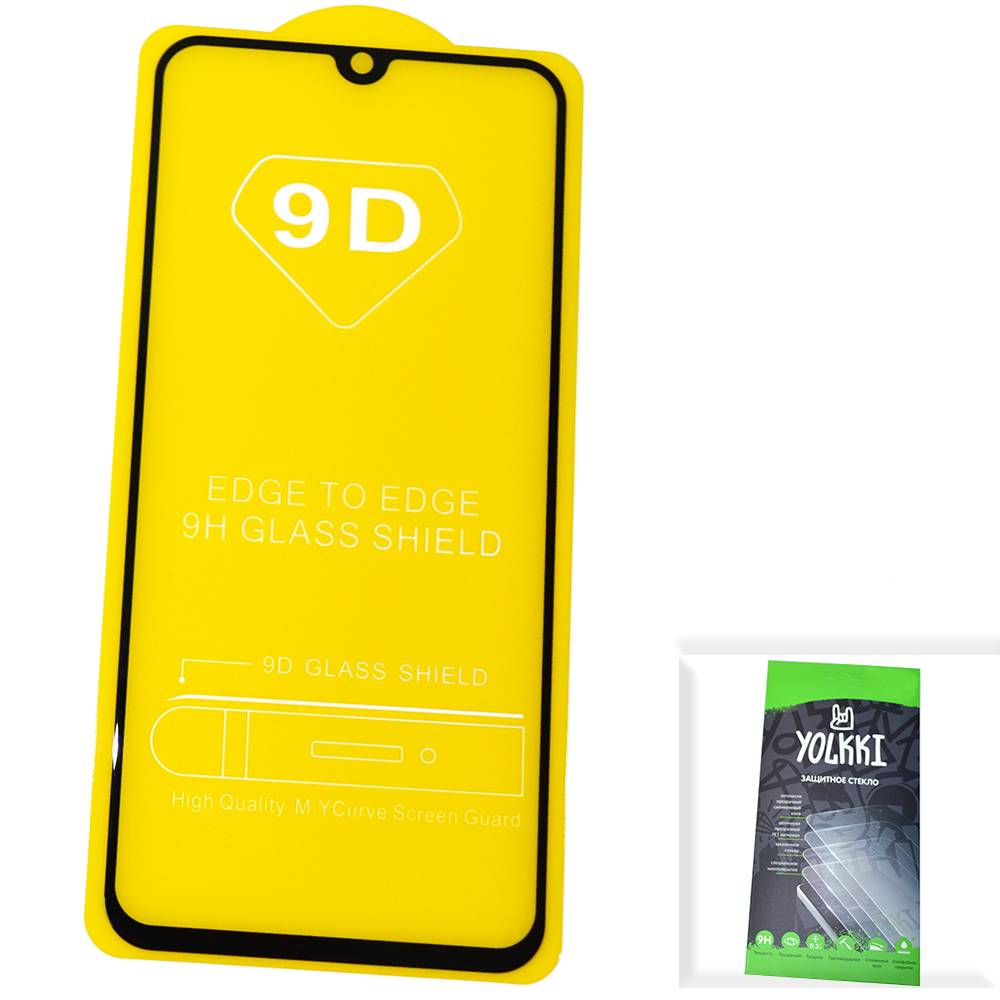 Защитное стекло Samsung SM-A405F/Galaxy A40 (2019) YOLKKI Standart 2,5D Full Glue с рамкой черн/в уп