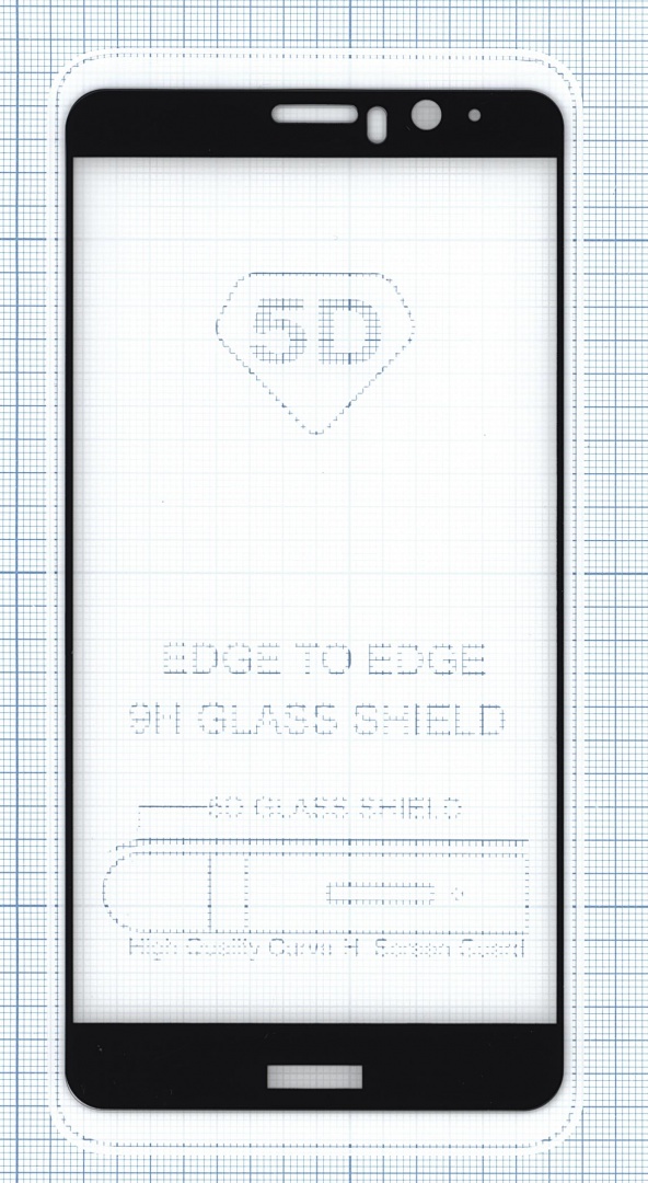 Защитное стекло "Полное покрытие" для Huawei Mate 9 черное