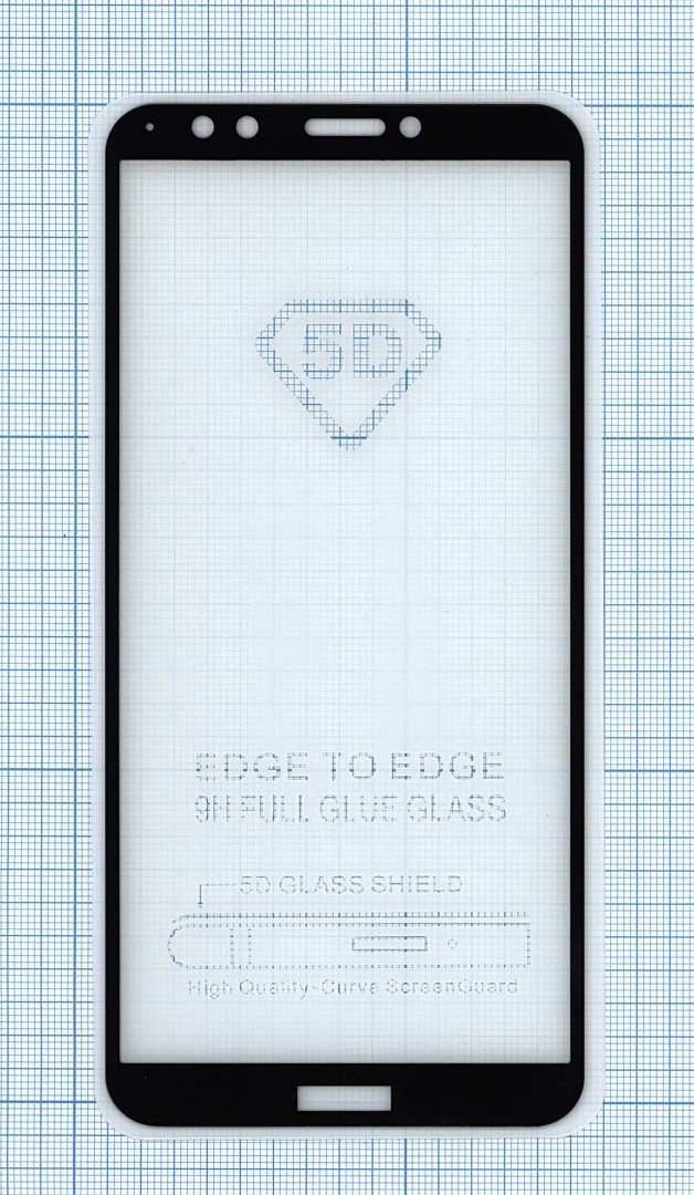 Защитное стекло "Полное покрытие" для Huawei Y7 черное