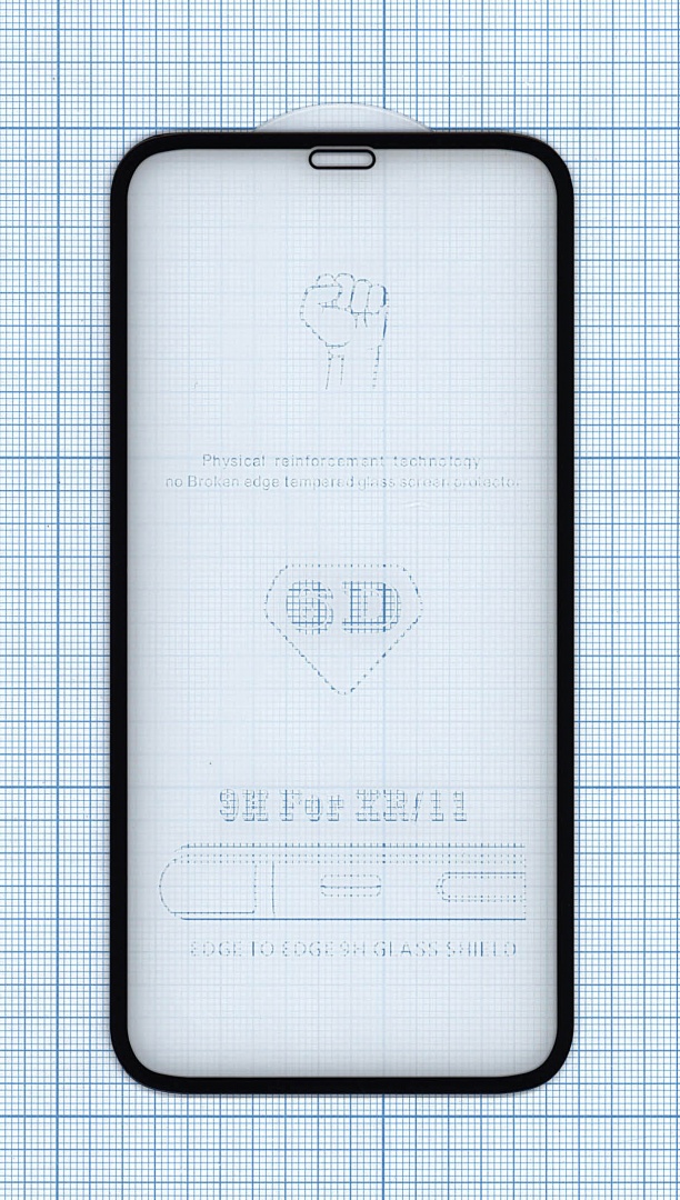 Защитное стекло 6D для Apple iPhone XR черное
