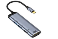 Кабель Type-C на VGA + HDMI + USB 3.1 + Type C + PD + USB 2.0