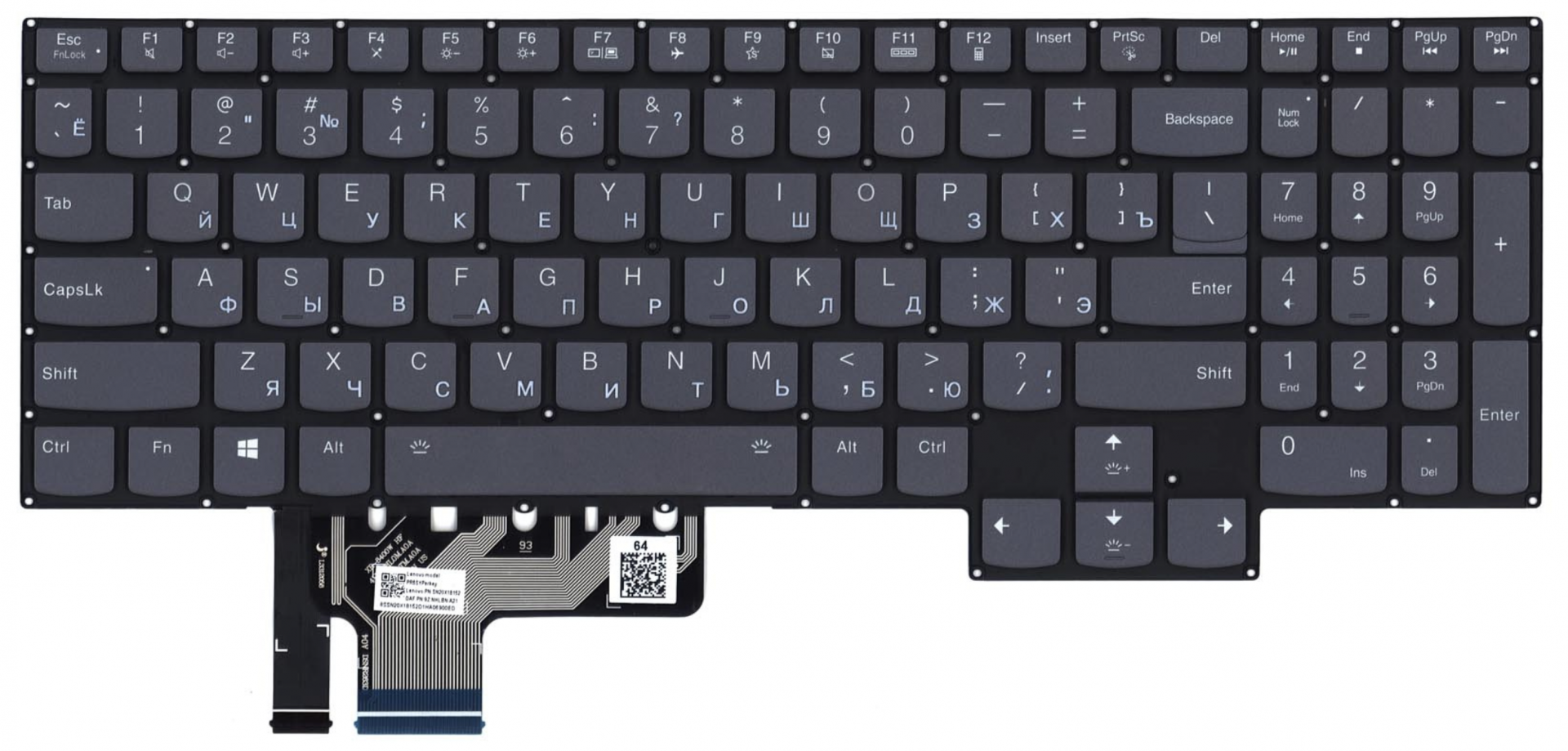 Клавиатура Lenovo Legion 7-15IMHg05 с подсветкой, OEM