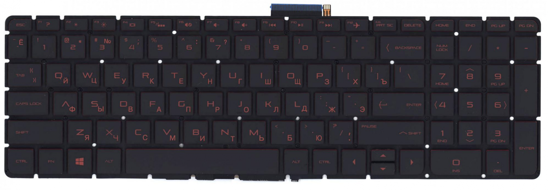 Клавиатура HP Omen 17-W000 с красной подсветкой, OEM
