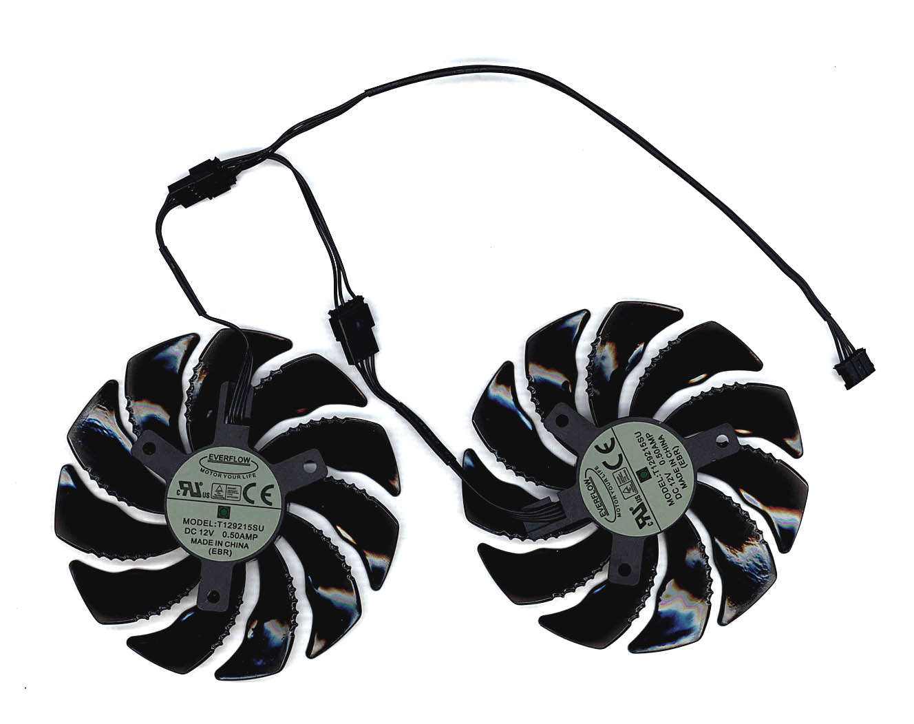 Вентилятор (кулер) для видеокарты Gigabyte RX 470, 570, 580, GTX 1060 88мм 4-pin двойной