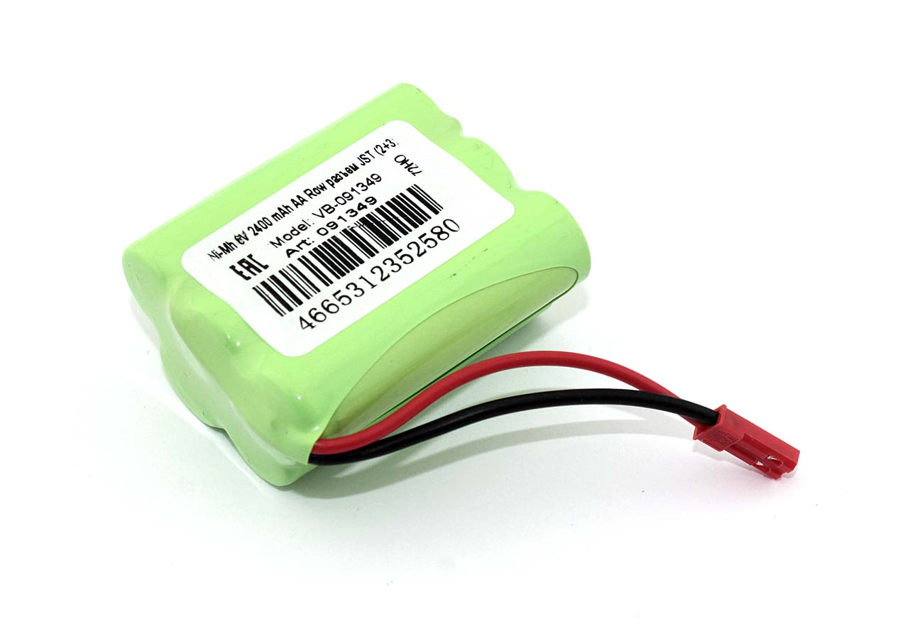 Аккумулятор Ni-Mh 6V 2400 mAh AA Row разъем JST (2+3)