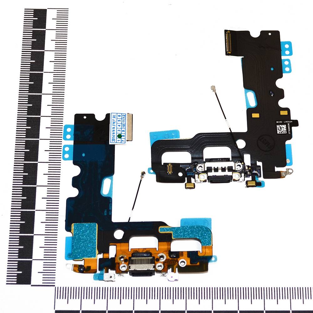 Шлейф iPhone 7 + разъем зарядки черный
