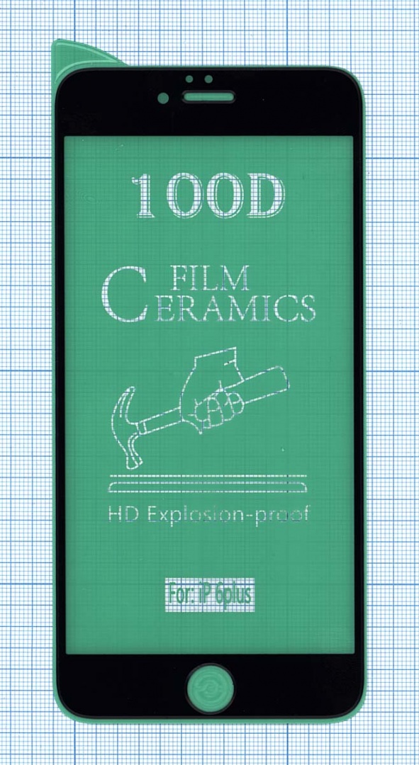 Керамическая пленка (стекло) для Iphone 6/ 6S plus черная