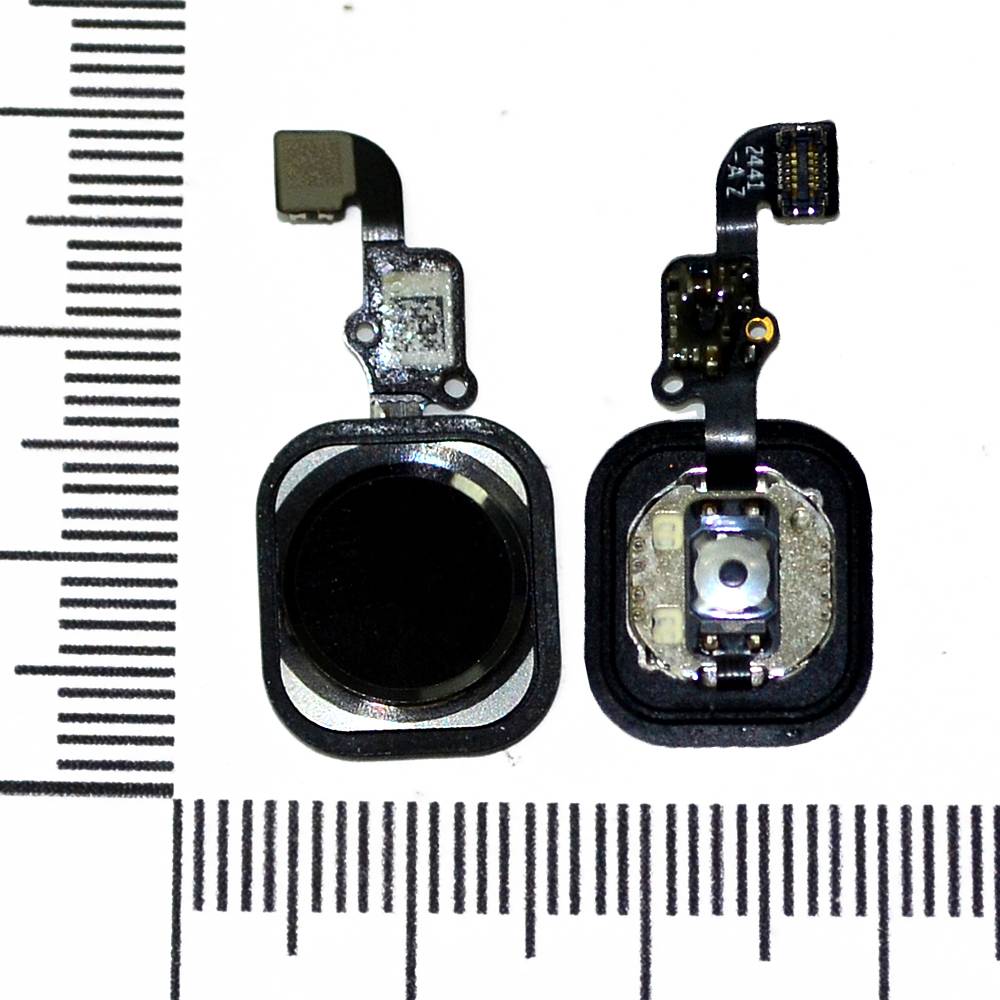 Механизм кнопки HOME iPhone 6/6 Plus с толкателем и шлейфом серый orig Factory