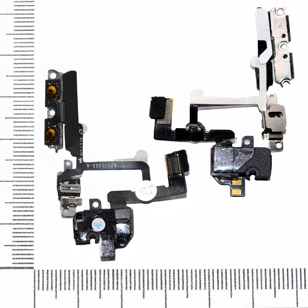 Шлейф iPhone 4 + разъем гарн. черный