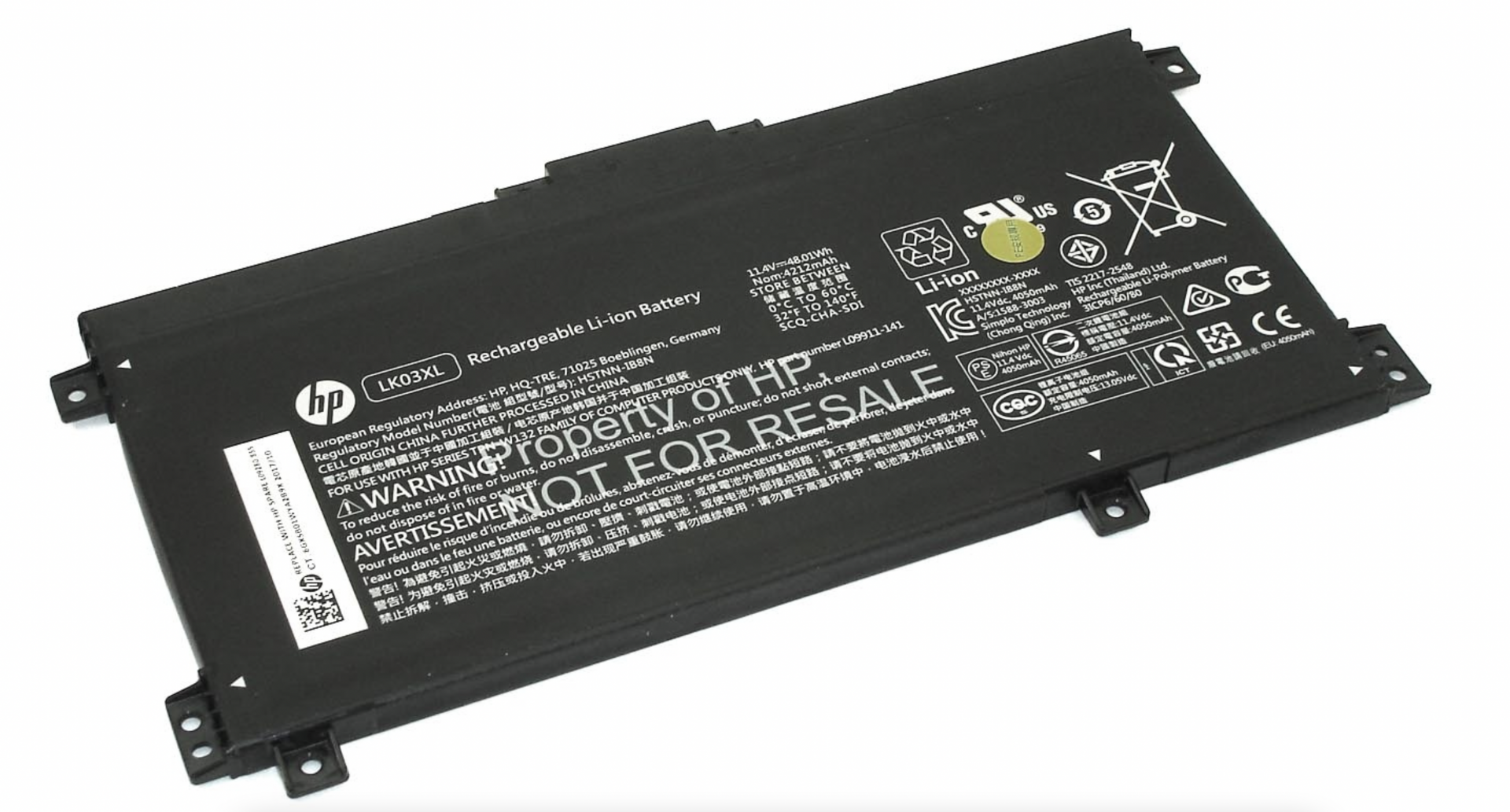 Аккумулятор HP Envy x360 15-bq 11.55V, 55.8Wh, Original