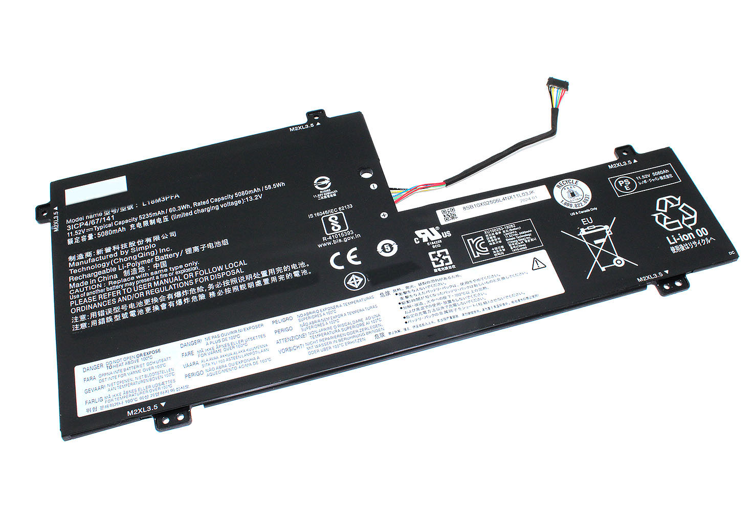 Аккумуляторная батарея для ноутбука Lenovo Yoga C740-15IML (L18M3PFA) 11.52V 60.3Wh