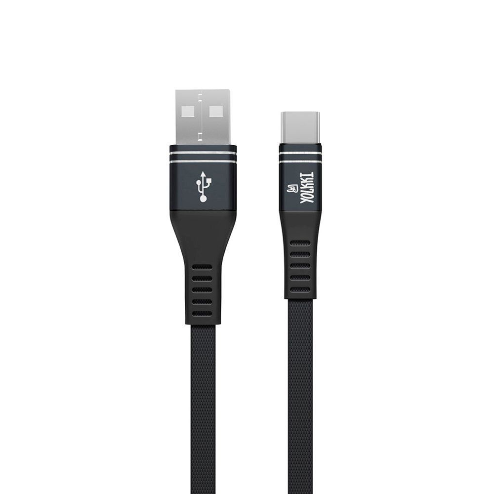 Кабель USB - TYPE-C YOLKKI Pro 06 NEW box черный (1м) /max 2,1A/