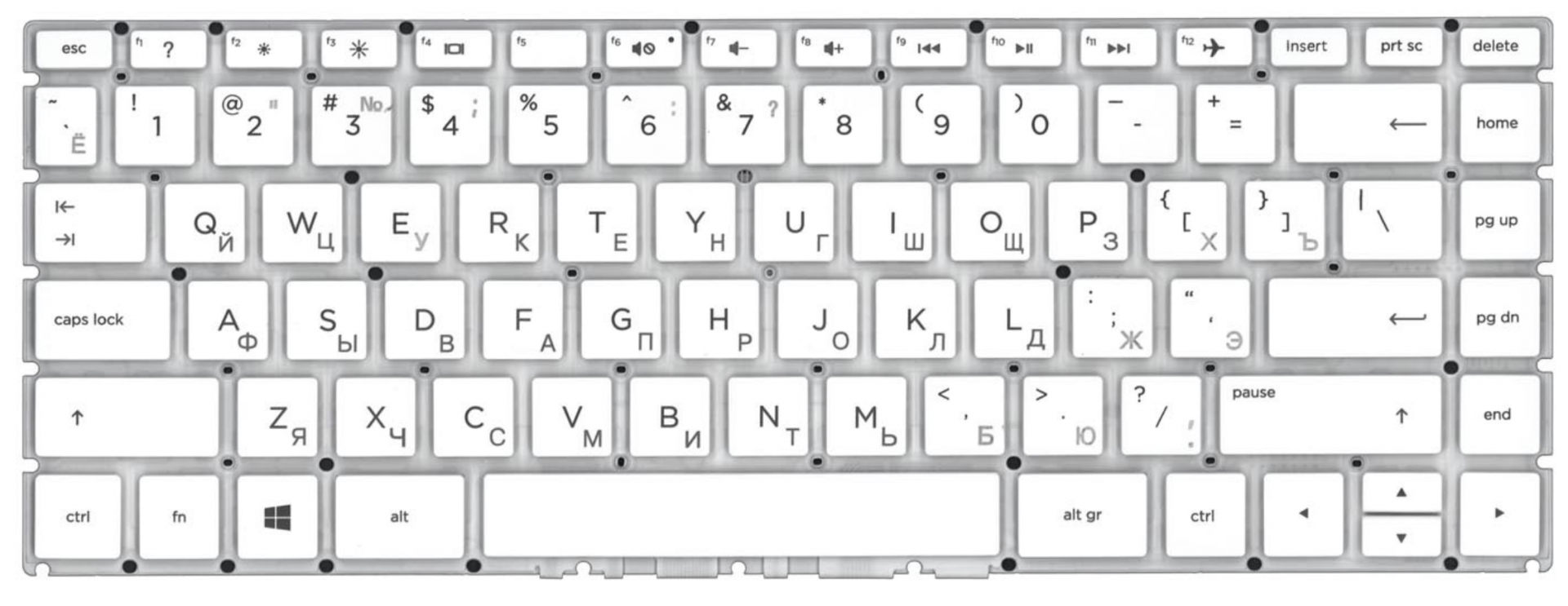 Клавиатура HP Pavilion 14-bp001la белая, OEM