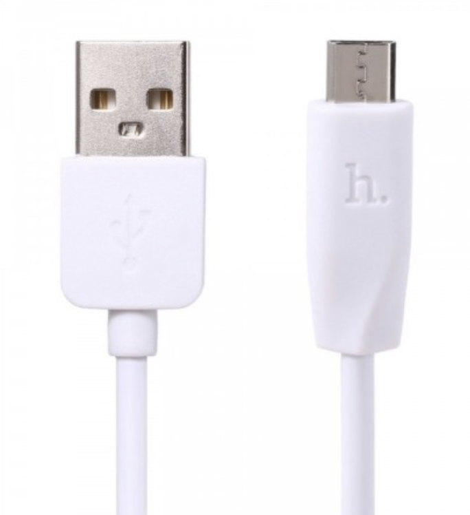 Кабель Hoco Fast Charging x1 USB-Micro USB 2.4A 1m белый