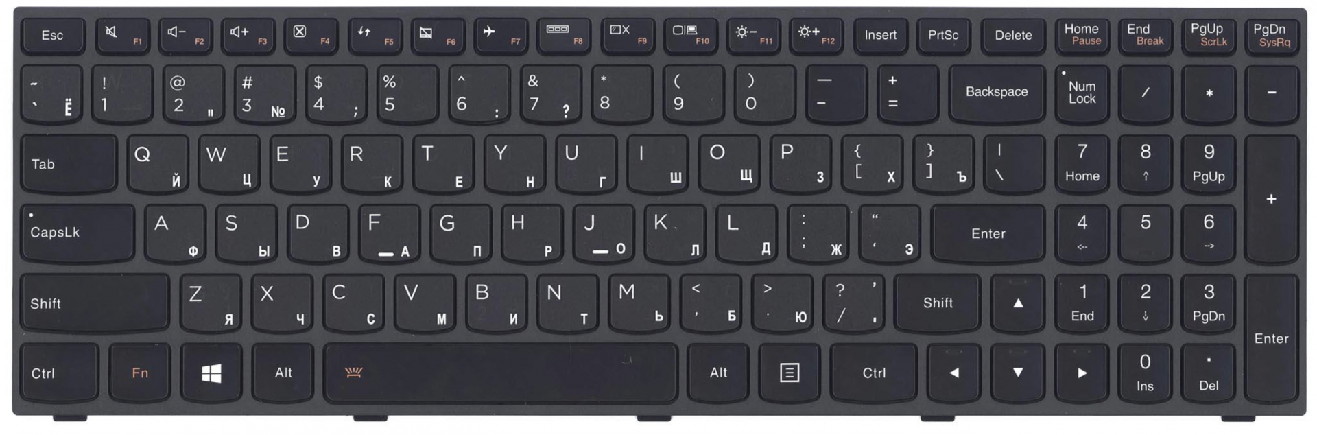 Клавиатура Lenovo IdeaPad Flex B50-30 с подсветкой, OEM