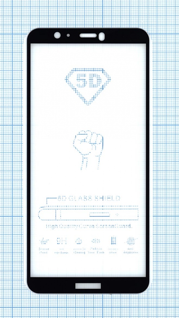 Защитное стекло "Полное покрытие" для Huawei P Smart Z черное