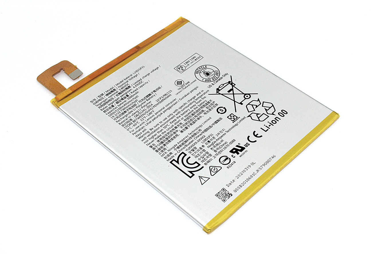 Аккумуляторная батарея для планшета Lenovo Tab M8 TB-8505F (L19D1P31) 3.86V 5000mAh / 19.3Wh