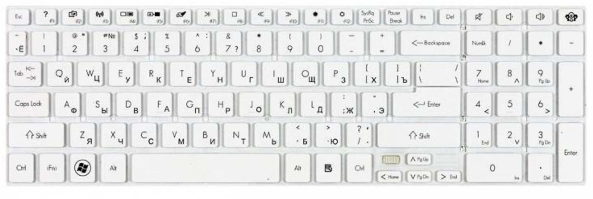 Клавиатура Packard Bell EasyNote TS44 белая, OEM