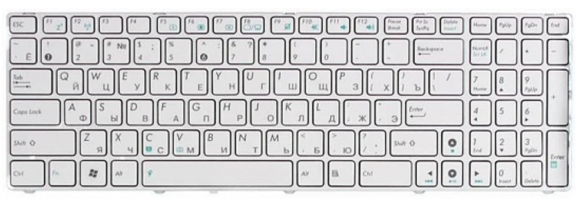 Клавиатура Asus K52 белая